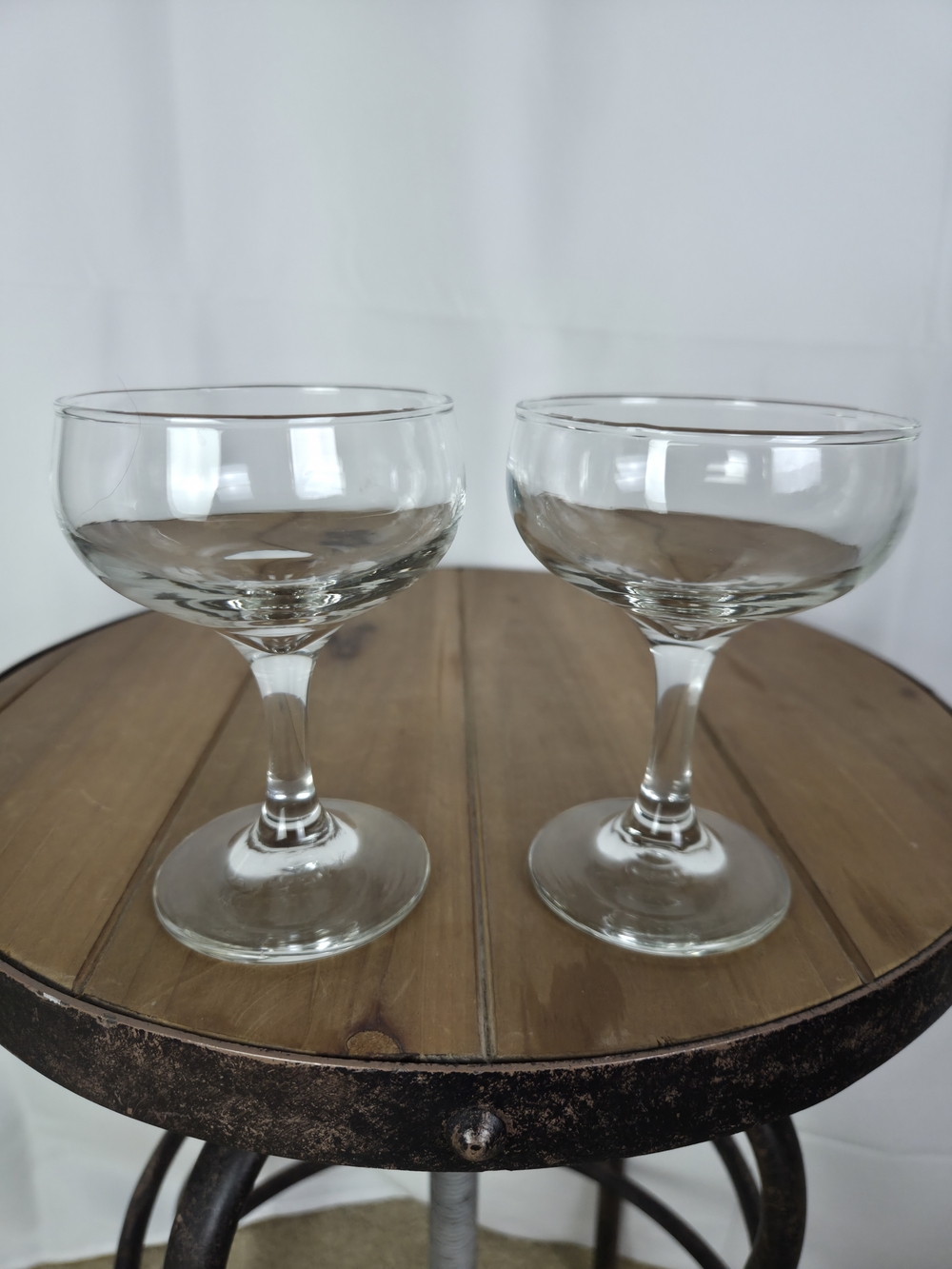 Clear Glass Coupe Cocktail Glasses - Set of 2